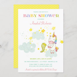 Invitación a Baby Shower de Sweet Unicorn