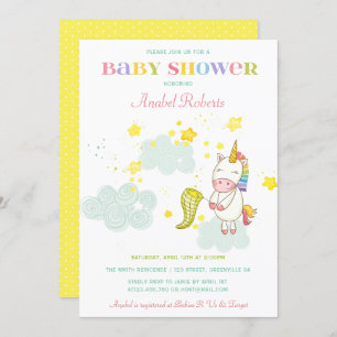 Invitación a Baby Shower de Sweet Unicorn