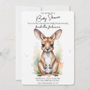 Invitación a Baby Shower de Sweet Watercolor Kanga