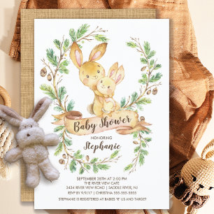 Invitación a Baby Shower de Sweet Woodland Bunny