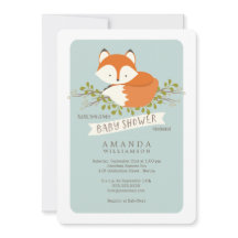 Invitación a Baby Shower de Sweet Woodland Fox