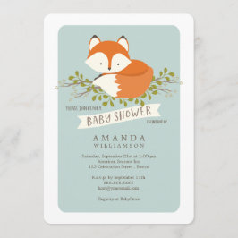 Invitación a Baby Shower de Sweet Woodland Fox