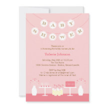 Invitación a Baby Shower de tabla dulce - rosa