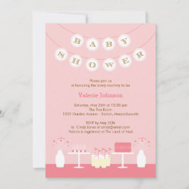 Invitación a Baby Shower de tabla dulce - rosa