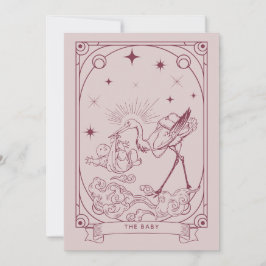 Invitación a Baby Shower de Tarot Rosa
