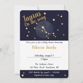 Invitación a Baby Shower de Taurus zodiac