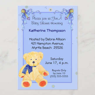 Invitación a Baby Shower de Teddy Bear