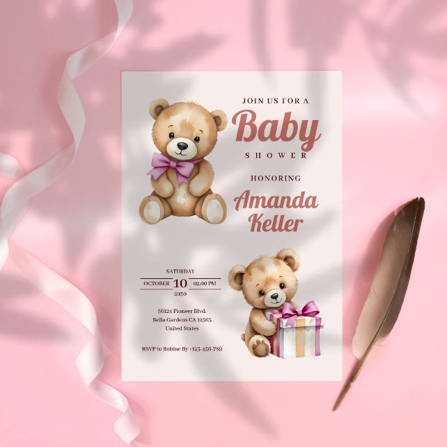 Invitación a Baby Shower de Teddy Bear (Subido por el creador)