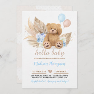 Invitación a Baby Shower de Teddy Bear