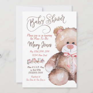 Invitación a Baby Shower de Teddy Bear