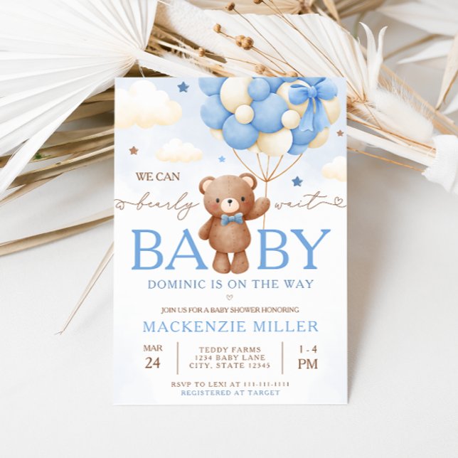 Invitación a Baby Shower de Teddy Bear Balloon Boy (Subido por el creador)
