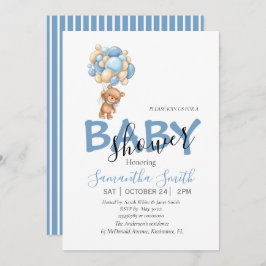 Invitación a Baby Shower de Teddy Bear Balloons