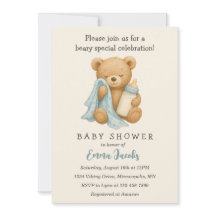 Invitación a Baby Shower de Teddy Bear Boy