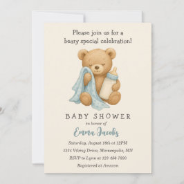 Invitación a Baby Shower de Teddy Bear Boy