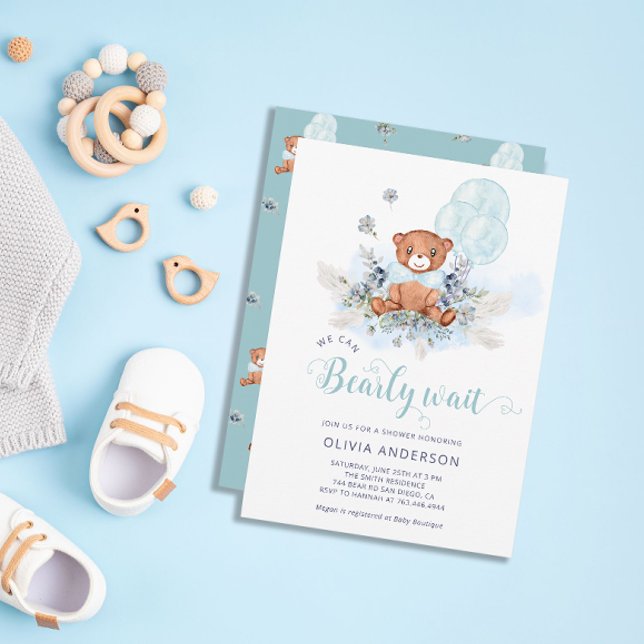 Invitación a Baby Shower de Teddy Bear Boy (Subido por el creador)