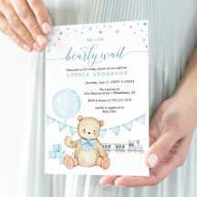Invitación a Baby Shower de Teddy Bear Boy