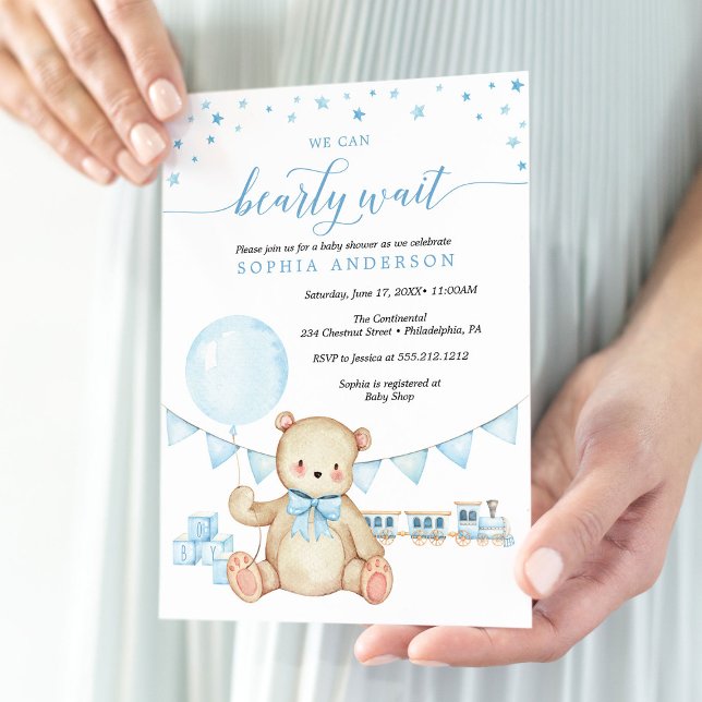 Invitación a Baby Shower de Teddy Bear Boy (Subido por el creador)