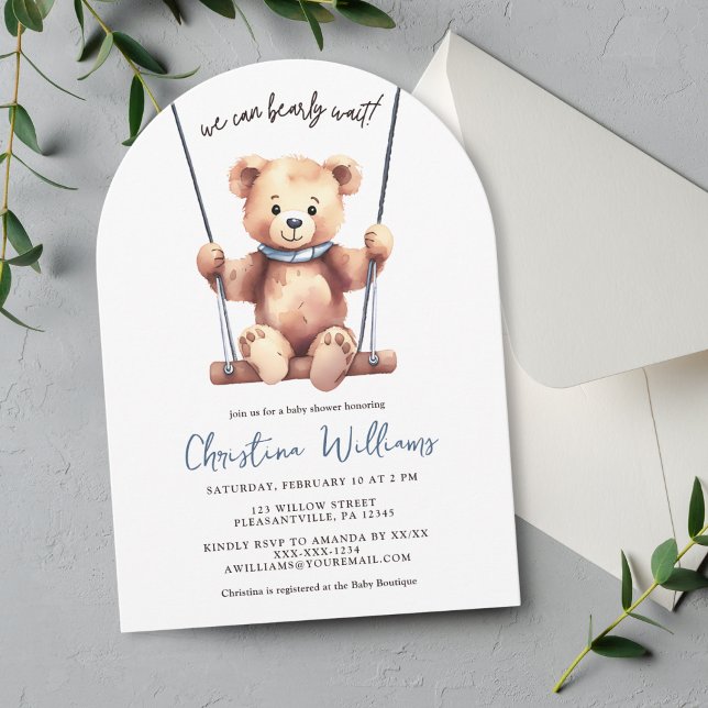 Invitación a Baby Shower de Teddy Bear Boy (Subido por el creador)