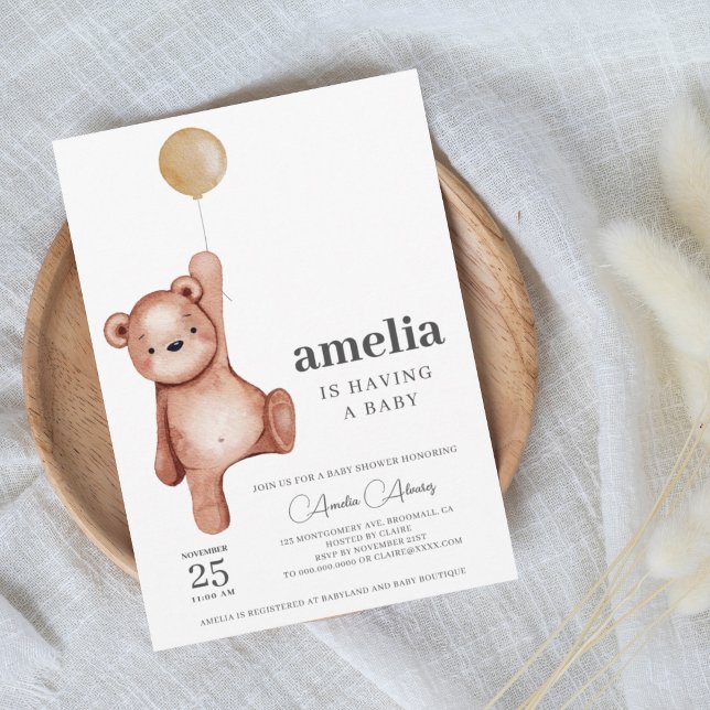 Invitación a Baby Shower de Teddy Bear Neutral de  (Subido por el creador)