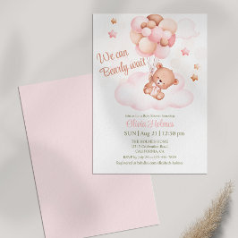 Invitación a Baby Shower de Teddy Bear & Pink Ball