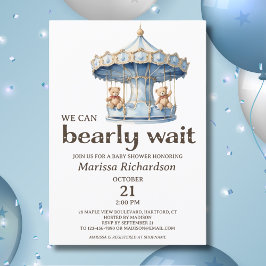 Invitación a Baby Shower de Teddy Bear Twin Boys