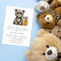 Invitación a Baby Shower de Teddy Bearly Wait