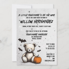 Invitación a Baby Shower de Teddy Teddy de calabaz