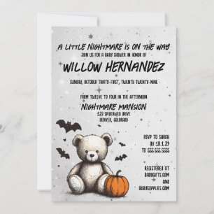 Invitación a Baby Shower de Teddy Teddy de calabaz