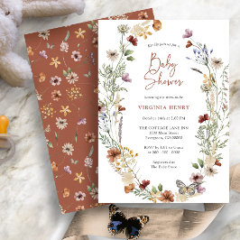 Invitación a Baby Shower de Terracotta Boho Wildfl