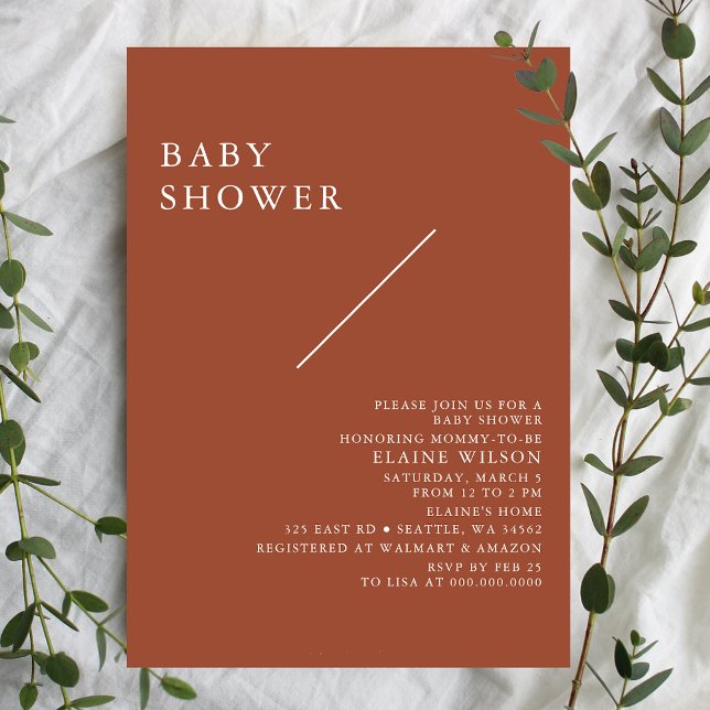 Invitación a Baby Shower de Terracotta Moderno de  (Subido por el creador)