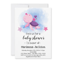 Invitación a Baby Shower de tortuga