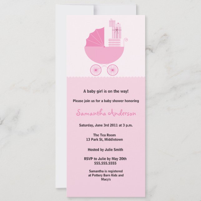 Invitación a Baby Shower de transporte de Moda - C (Anverso)