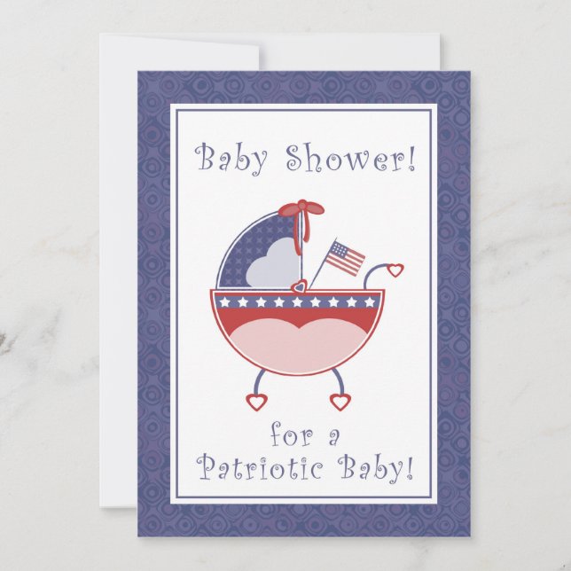 Invitación a Baby Shower de transporte patriótico (Anverso)