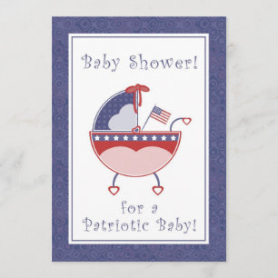 Invitación a Baby Shower de transporte patriótico