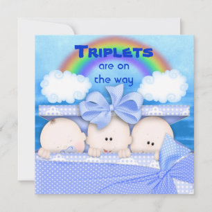 Invitación a Baby Shower de Triplets BOY