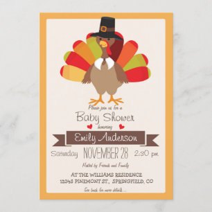 Invitación a Baby Shower de Turquía en el Día de A