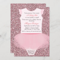 Invitación a Baby Shower de Tutu Ballerina Purpuri