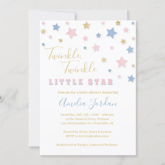 Invitación a Baby Shower de Twinkle Little Star
