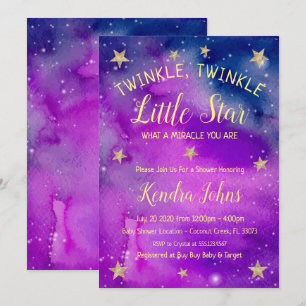 Invitación a Baby Shower de Twinkle Twinkle Little