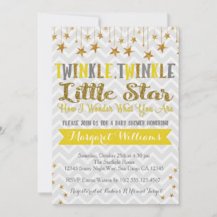 Invitación a Baby Shower de Twinkle Twinkle Star