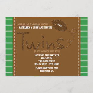 Invitación a Baby Shower de TWINS FOOTBALL Sports