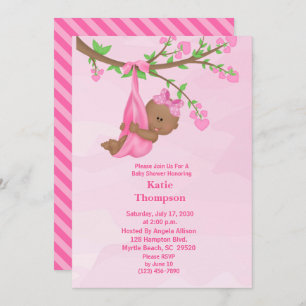 Invitación a Baby Shower de un Chica afroamericano