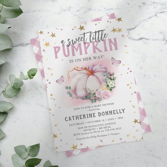 Invitación a Baby Shower de un Chica de calabaza r (Subido por el creador)