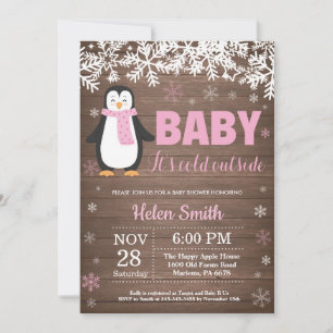 Invitación a Baby Shower de un Chica de invierno r