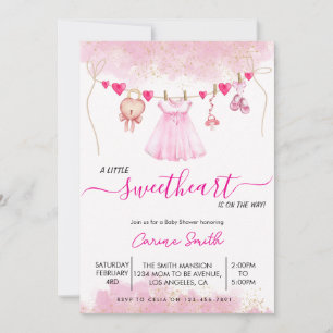 Invitación a Baby Shower de un chica pequeño
