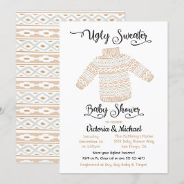 Invitación a Baby Shower de un dulce feo escandina