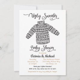 Invitación a Baby Shower de un dulce feo escandina