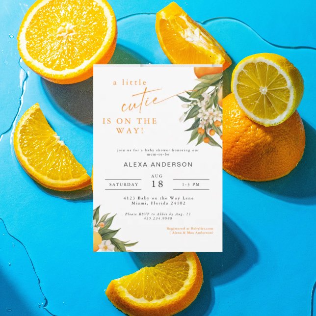Invitación a Baby Shower de un Naranja pequeño (Subido por el creador)