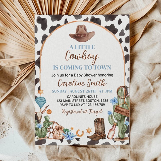 Invitación a Baby Shower de un niñito bovino (Subido por el creador)