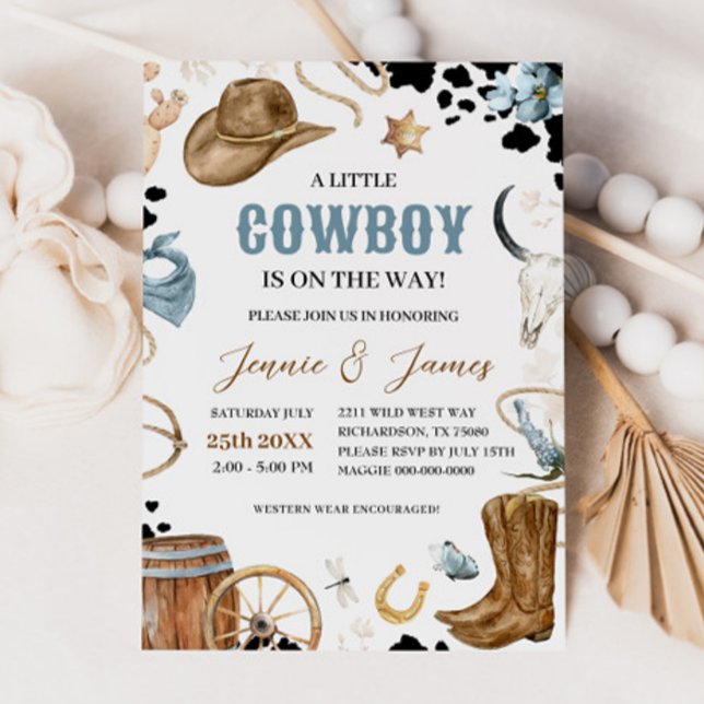 Invitación a Baby Shower de un niñito bovino (Subido por el creador)